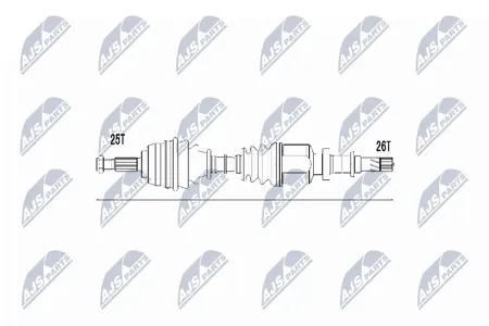 NTY NPWRE032 Вал приводной, передний