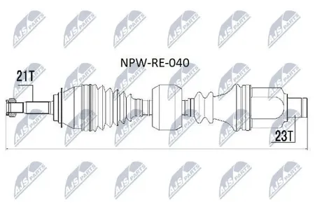 NTY NPWRE040 Вал приводной, передний