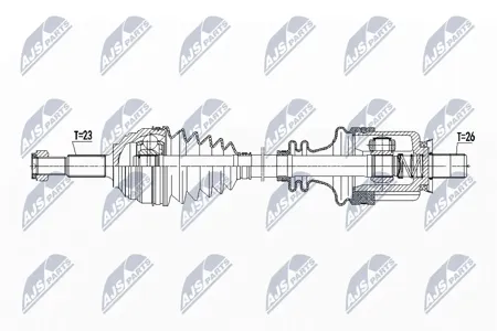 NTY NPWRE093 Полуось ( Renault Megane ii 1.5dci,1.6,2.0 03-09 left, atm )