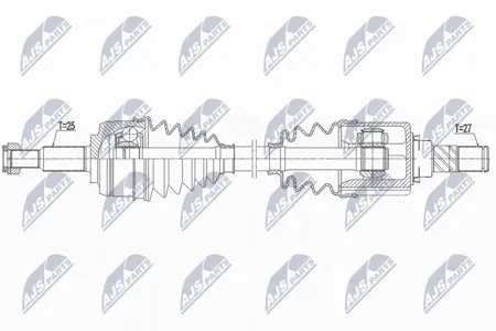 NTY NPWRE164 Приводной вал ( Renault Megane iii 2.0 09-, Fluence 2.0 10- слева, акпп cvt )