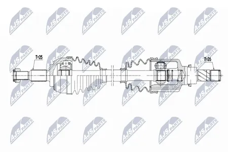 NTY NPWRE168 ПОЛУОСЬ RENAULT CLIO III 2.0I 16V 06-14 /LEWA/