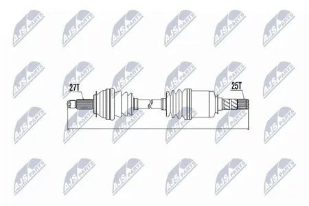 NTY NPWSB010 Вал приводной, передний