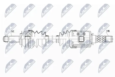 NTY NPWSB012 Полуось ( Subaru Forester sh 08- переднийa, лев,прав )