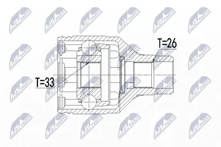 NTY NPWSU016 ШРУС внутренний правый к-кт 4410179J60 Suzuki SX4 2WD/4WD 1.9DDIS 06-