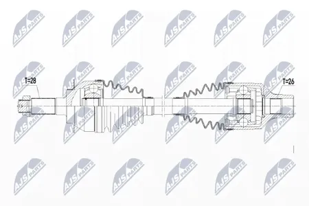 NTY NPWSU017 Полуось ( Suzuki sx4 2wd 1.9ddis 06-, Fiat sedici 1.9d 06- прав)