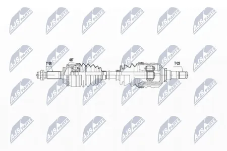 NTY NPWTY058 Вал приводной, передний левый