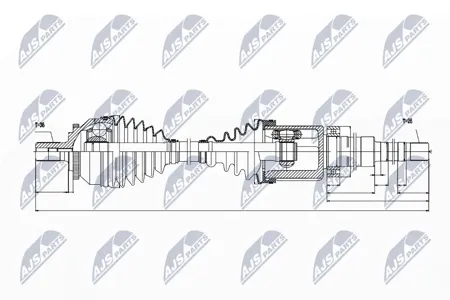 NTY NPWVV020 Полуось ( Volvo xc70 2.4d,2.4d5,2.5t 2002-2008 правый )