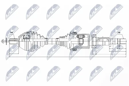 NTY NPWVV039 Вал приводной, передний правый