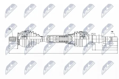 NTY NPWVV049 Вал Volvo XC90 -14 прав.приводной