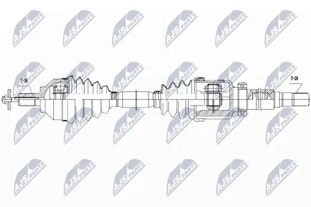 NTY NPWVV113 Полуось правая