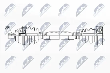 NTY NPWVW085 Полуось ( vw Golf vvivii, Sport s van, Plus , Jetta iiiiv, Passat 05-10, Touran 03-, Caddy iii, Skoda Octavia II,III , Superb ii, Yeti , Audi a3 03-, Seat leon 05-, altea, altea xl , Toledo ii )