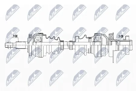 NTY NPWVW121 Полуось