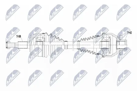 NTY NPWVW139 Вал приводной, передний левый