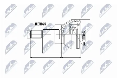 NTY NPZFR019 Шрус наружный ( Ford Focus i 1.4,1.6,1.8,1.8ditditddi,2.0 98-, Fiesta Fusion 1.6tdci )