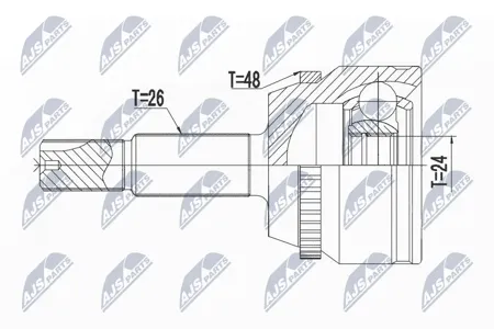 NTY NPZTY017 Шрус наружный ( Toyota Camry Solara 2.4 01-11, Highlander 07-13)