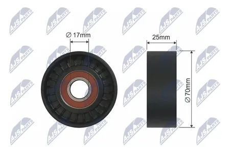 NTY RNKPE003 Ролик ручейкового ремня ( Citroen Berlingo , xantia, xsara, zx Peugeot 306, 406, Partner space 1.8 06.95-10.04)
