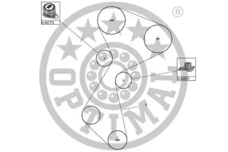 OPTIMAL SK1108S Комплект ремня ГРМ Dacia : SOLENZA (B41) Renault : Clio I (BC57 5357) Clio I Kasten (S57) CL