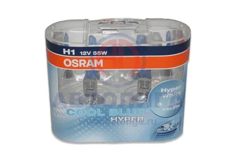 OSRAM 62150CBBHCB Комплект ламп h1 12v 55w p14.5s cool blue boost цветовая температура 5000к 2шт. (1 комплект )