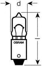OSRAM 64113 Лампа цоколь.10W 12V BA9S 20X10 WP