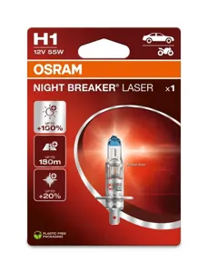OSRAM 64150NL1BL Лампа H1 55W 12V P14.5S NIGHT BREAKER LASER (блистер 1 шт.)