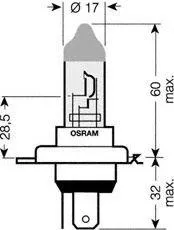 OSRAM 64193ULT Лампа ULTRA LIFE 1шт. (H4) 12V 6055W P43t ув. срок службы до 4х раз