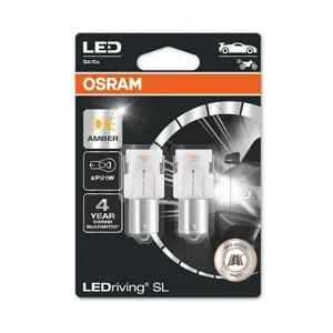 OSRAM 7506DYP02B Лампа светодиодная 12V P21W BA15s блистер (2шт.) LEDriving SL Yellow OSRAM