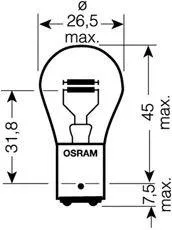 OSRAM 7537TSP Лампа (10шт в упаковке) P215W 24V 215W Truck STAR PRO +100% BAY15d, карт.1 шт.