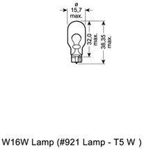 OSRAM 921 Лампа OSRAM стеклянный цоколь W16W 12V (16W)