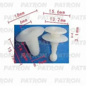 PATRON P370018 Клипса автомобильная [упаковка 10 штук]