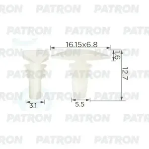 PATRON P370060 Клипса автомобильная [упаковка 10 штук]