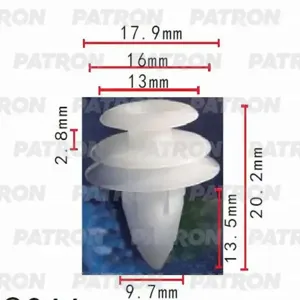 PATRON P370100 Клипса автомобильная [упаковка 10 штук]