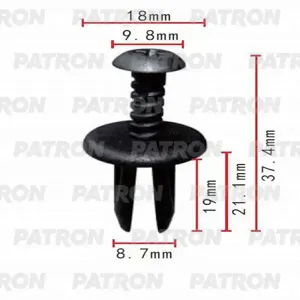 PATRON P370315 Клипса автомобильная [упаковка 10 штук]