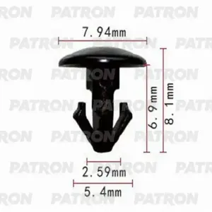 PATRON P371101 Клипса автомобильная [упаковка 10 штук]