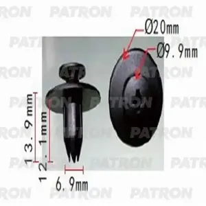 PATRON P371199 Клипса автомобильная [упаковка 10 штук]