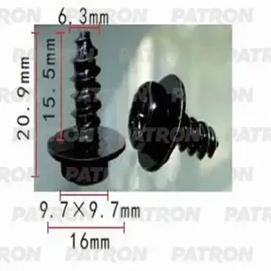 PATRON P371437 Клипса автомобильная [упаковка 10 штук]