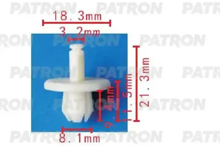 PATRON P371509 Клипса автомобильная [упаковка 10 штук]