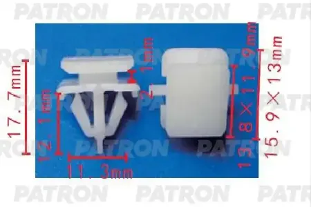 PATRON P371515 Клипса автомобильная [упаковка 10 штук]