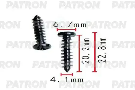 PATRON P371525 Клипса автомобильная [упаковка 10 штук]