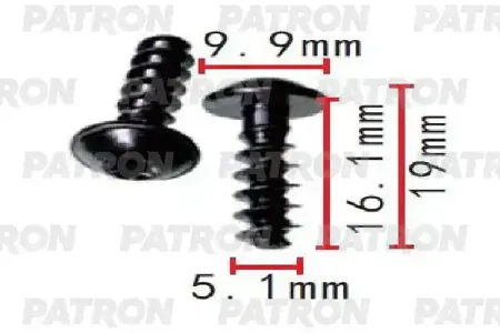 PATRON P371533 Клипса автомобильная [упаковка 10 штук]