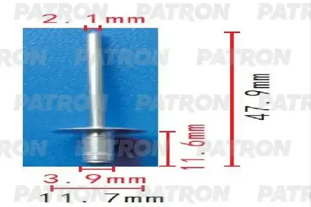 PATRON P371555 Клипса автомобильная [упаковка 10 штук]