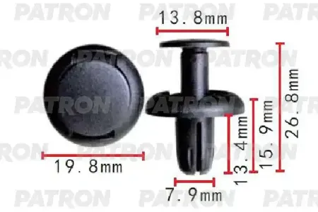 PATRON P371649 Клипса автомобильная [упаковка 10 штук]