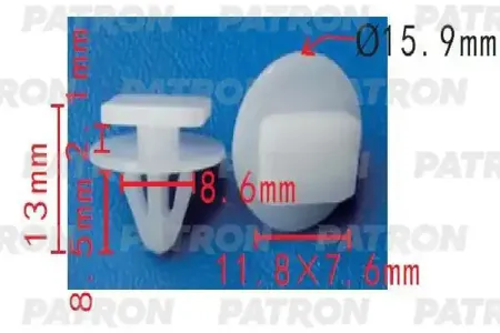 PATRON P371694 Клипса автомобильная [упаковка 10 штук]
