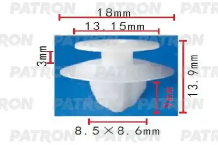 PATRON P371766 Клипса крепления порога кузова наружняя Mitsubishi