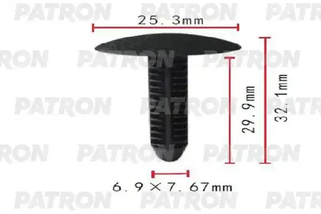 PATRON P371780 Клипса автомобильная [упаковка 10 штук]