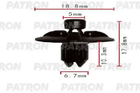 PATRON P371904 Клипса автомобильная [упаковка 10 штук]