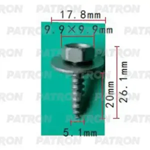 PATRON P372147 ВЫВЕДЕНО ИЗ АССОРТИМЕНТА Саморез HONDA Nissan Toyota Применяемость: Саморез 5.1x26.1mm