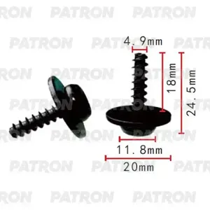 PATRON P372207 Клипса автомобильная [упаковка 10 штук]