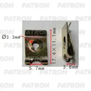 PATRON P372213 Скоба прижимная Применяемость: Скоба T=18.0 F=11.0 D=3.3