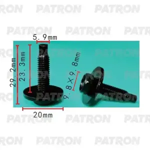 PATRON P372215 Болт Шайба Гайка Винт T1=10.0x10.0, T2=0.0, F=5.9, L=24.0