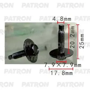 PATRON P372224 ВЫВЕДЕНО ИЗ АССОРТИМЕНТА Винт Применяемость: Болт Шайба T1=8.0x8.0 T2=18.0 F=4.8 L=20.0